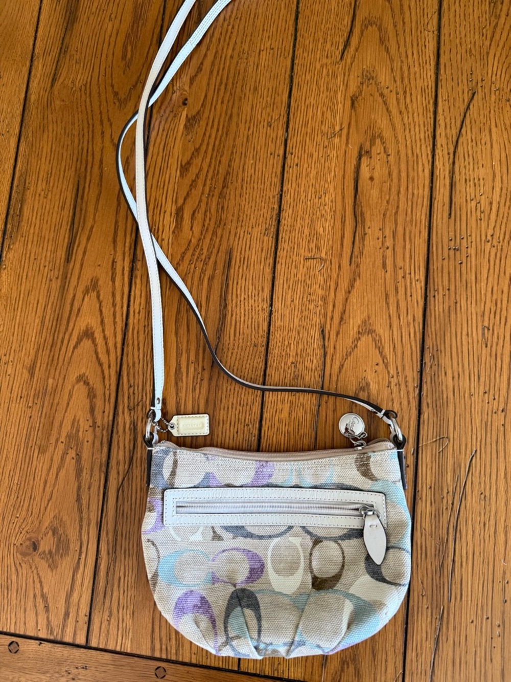 Coach Light Blue and Lavender Signature Canvas Crossbody